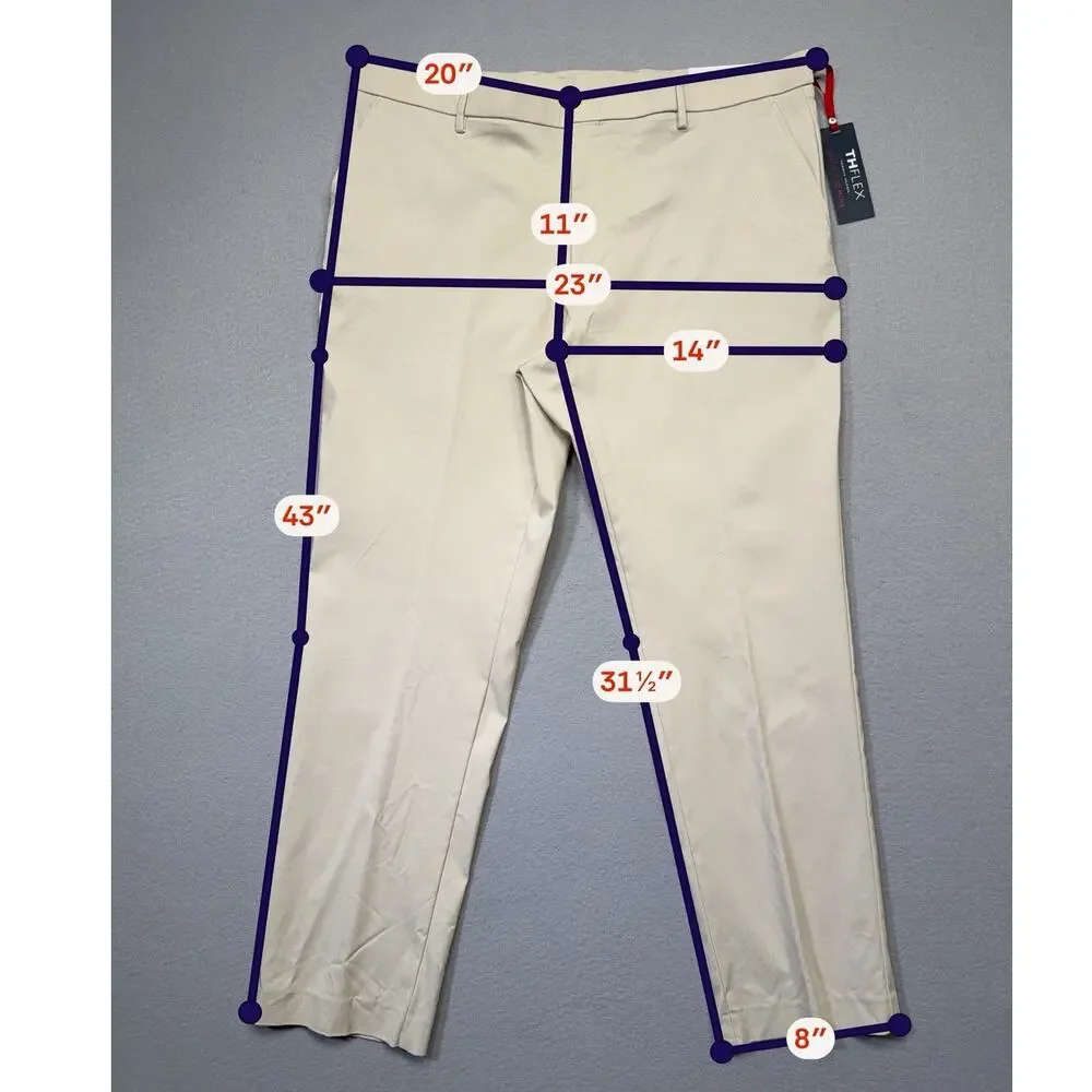 Tommy Hilfiger Men's Modern-Fit Solid Dress Pants - Butter 40x32 $95